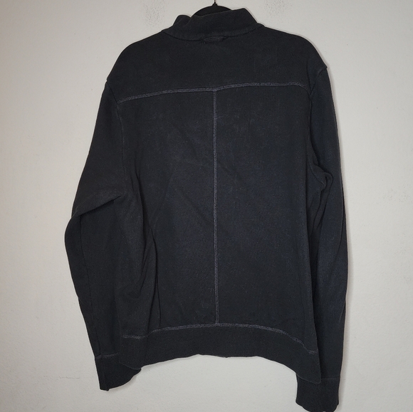 James Perse Black Terry Soft Button Front Sweatshirt Jacket Size XL Size 4 - Picture 10 of 15